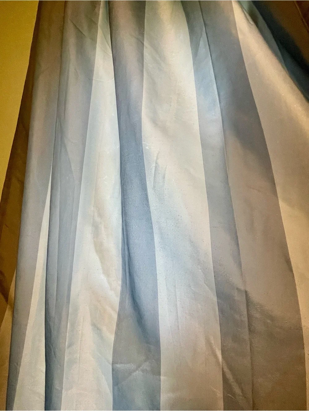 Springs Global Striped Curtain Panels – Set of 2 – Blue & White – Lined – 84”